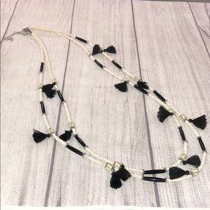 Chico’s Beaded With Tassels Necklace